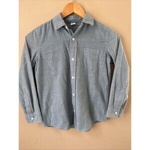 GAP Kids Boys Size M 8 Blue Oxford Long Sleeve Button Down 100% Cotton Shirt